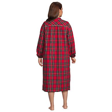 Plus Size Lands' End Long Sleeve Flannel Nightgown