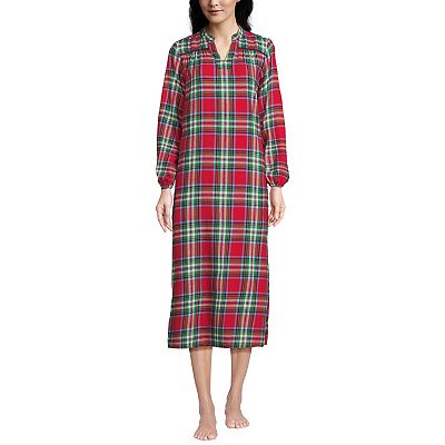 Women s Lands End Long Sleeve Flannel Nightgown