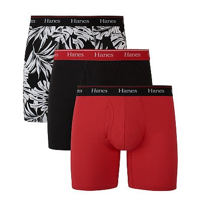 Men s Hanes Originals Ultimate 3 Pack Boxer Briefs with Moisture Wicking Stretch Cotton