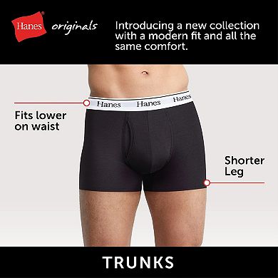 Men's Hanes® Originals Ultimate 3-Pack Trunks with Moisture-Wicking Stretch Cotton