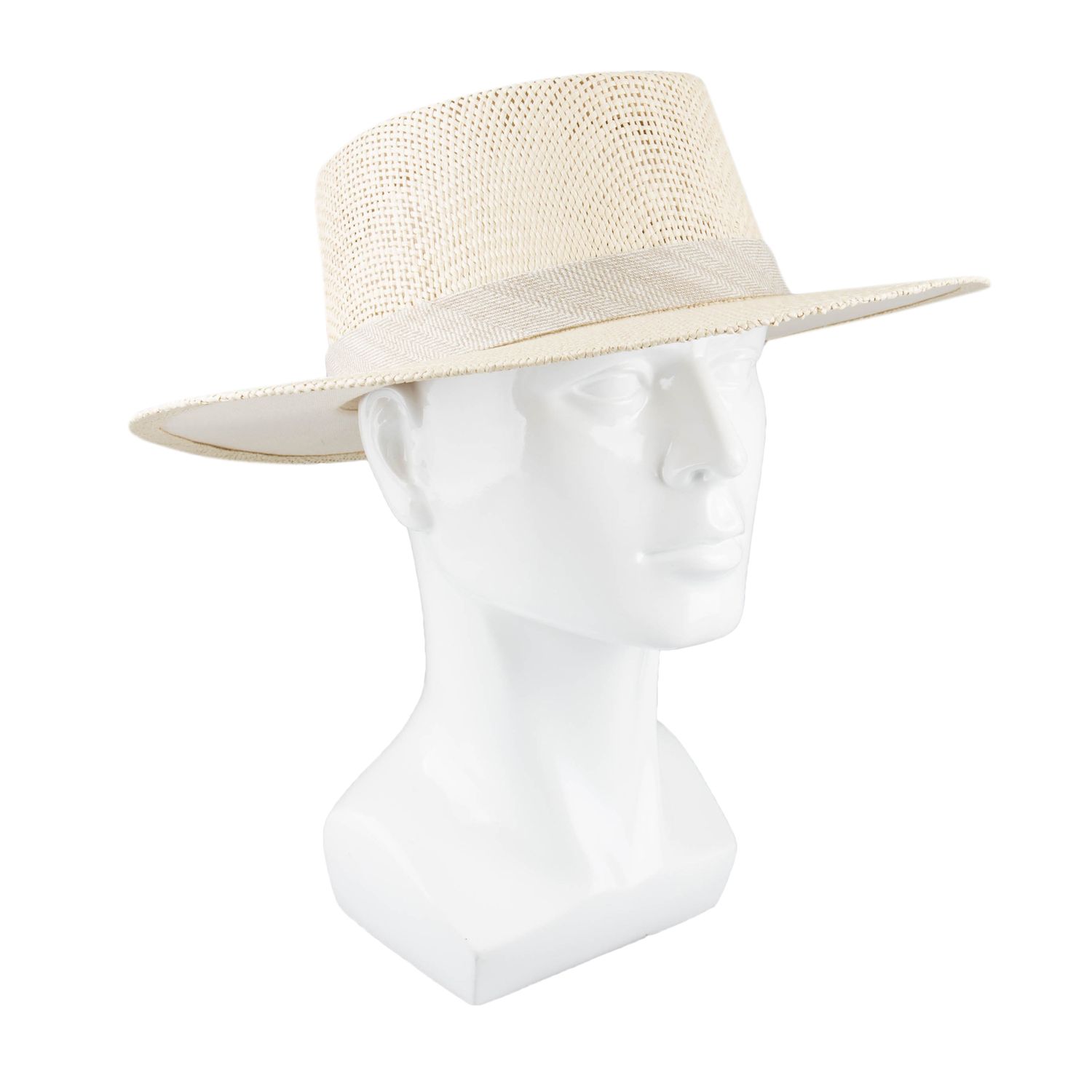 thumbnail image 2 of Dockers Men's Gambler Straw Hat - Wide Brim Panama Style With Anchor Band 2 of 14
