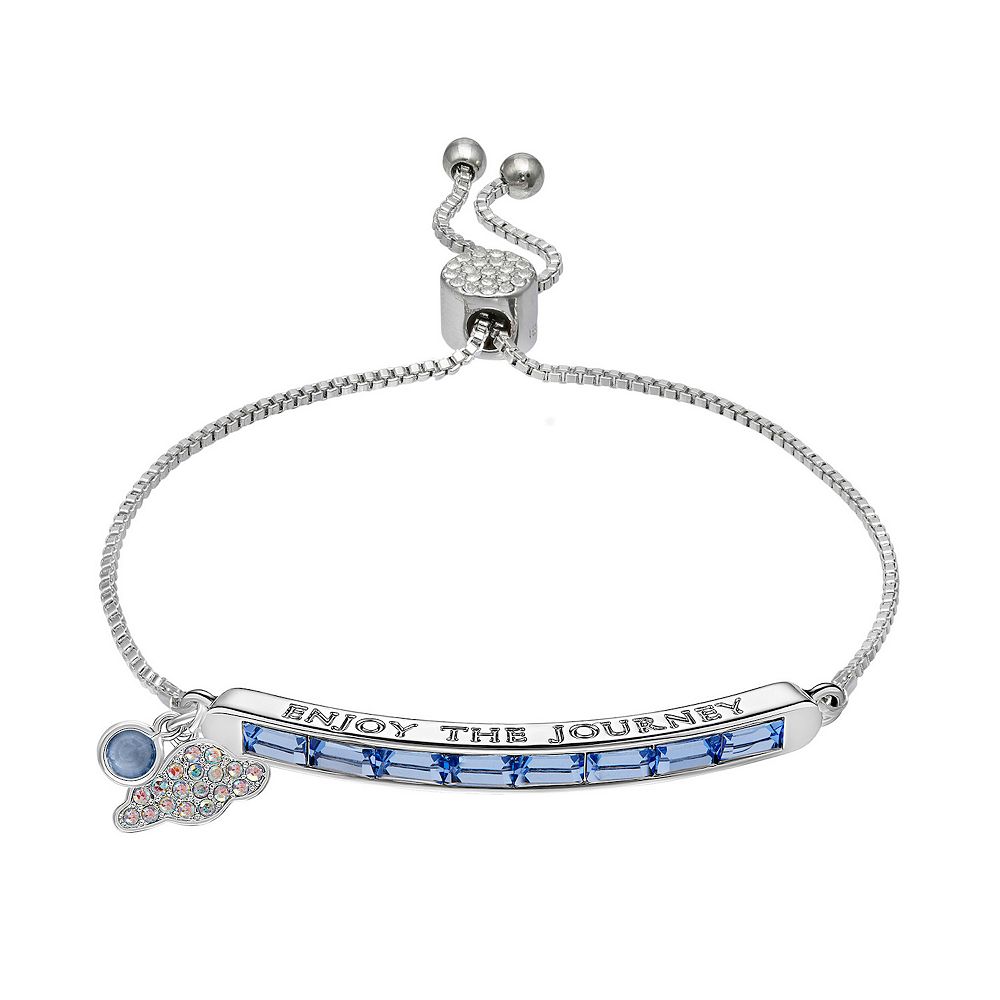 Brilliance Silver Tone Blue Crystal 