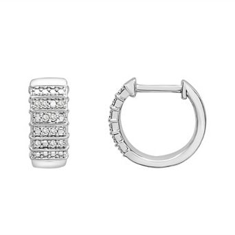 Sterling Silver 1/10 Carat T.W. Diamond Hoop Earrings