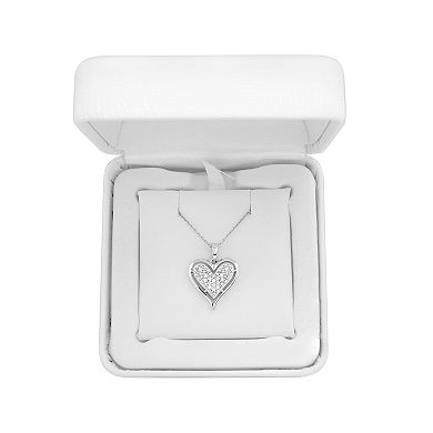 Sterling Silver 1/10 Carat T.W. Diamond Heart Pendant Necklace