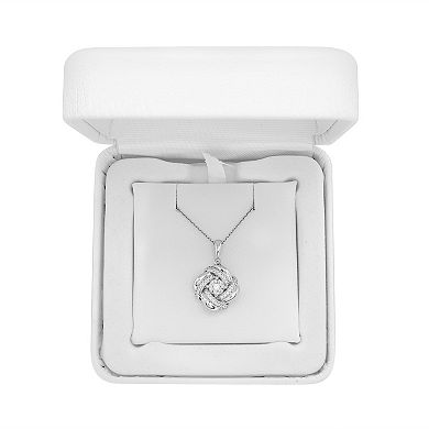 Sterling Silver 1/10 Carat T.W. Diamond Knot Pendant Necklace