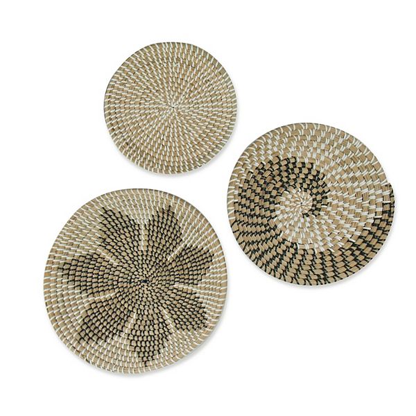 Seagrass Floral Wave Wall Decor 3-piece Set