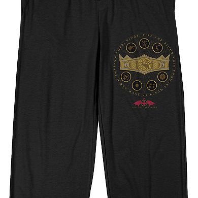 Men's House of Dragon Gold Dragon Wings Pajama Pants