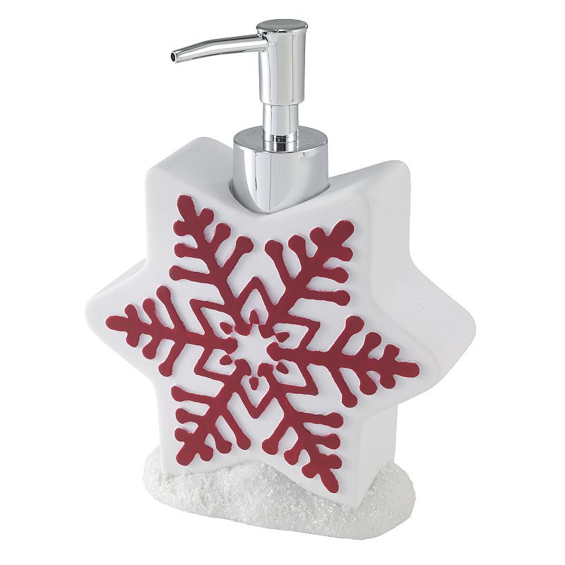 Avanti Sparkle Snowflake Lotion Pump, White, PMPBTLCERM