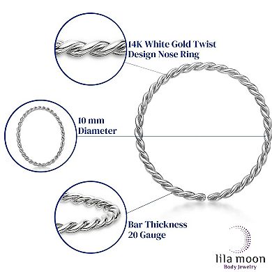 Lila Moon 14k Gold 10 mm Seamless Twist Nose Ring