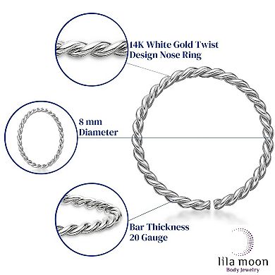 Lila Moon 14k Gold 8 mm Seamless Twist Nose Ring