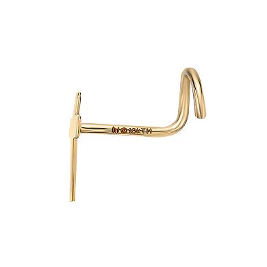 Lila Moon 10k Gold Curved Cross Nose Ring Stud