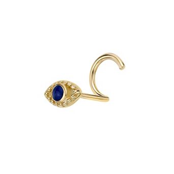 Lila Moon 10k Gold Enamel Curved Evil Eye Nose Ring