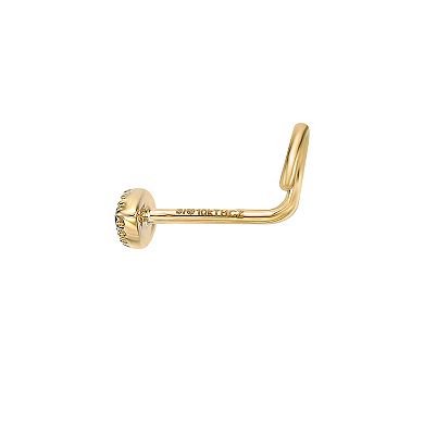 Lila Moon 10k Gold Enamel Curved Evil Eye Nose Ring