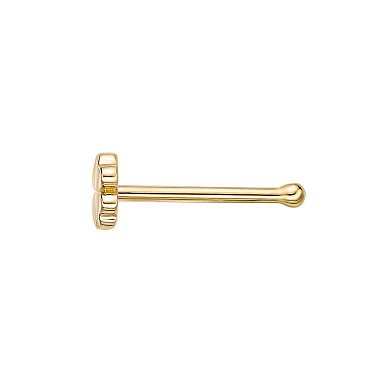 Lila Moon 10k Gold Four Leaf Clover Nose Ring Stud