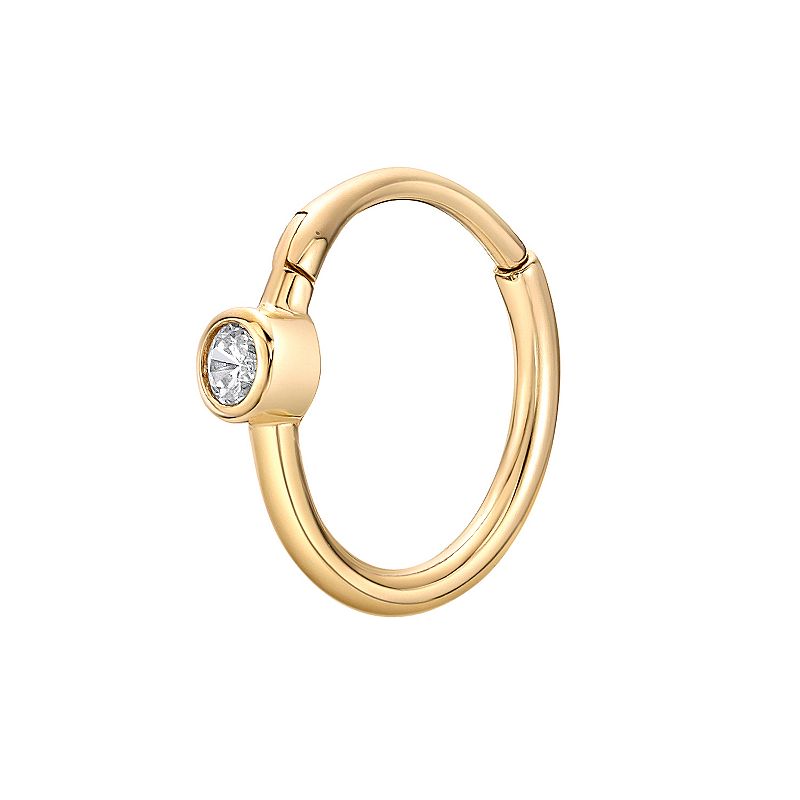 Lila Moon 14k Gold Cubic Zirconia Multi Purpose Clicker Earring, Womens, W