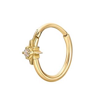 Lila Moon 14k Gold Cubic Zirconia Star Multi Purpose Clicker Earring