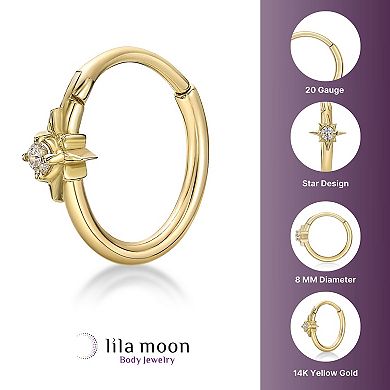 Lila Moon 14k Gold Cubic Zirconia Star Multi Purpose Clicker Earring