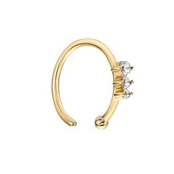 Lila Moon 14k Gold Cubic Zirconia Open Nose Ring