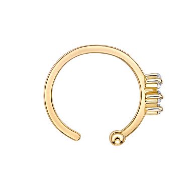 Lila Moon 14k Gold Cubic Zirconia Open Nose Ring