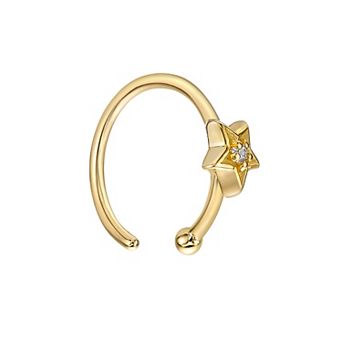 Lila Moon 14k Gold Cubic Zirconia Star Open Nose Ring