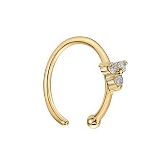 Lila Moon 14k Gold Cubic Zirconia Triangle Open Nose Ring