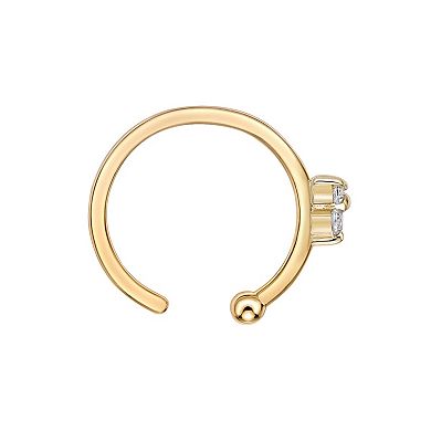 Lila Moon 14k Gold Cubic Zirconia Triangle Open Nose Ring