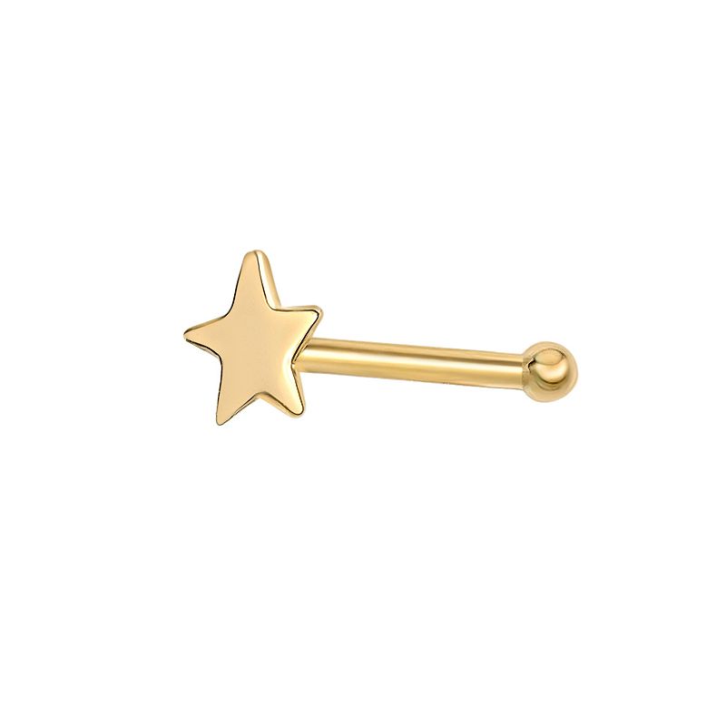 Lila Moon 14k Gold 6.5 mm Star Nose Ring Stud, Womens, Yellow
