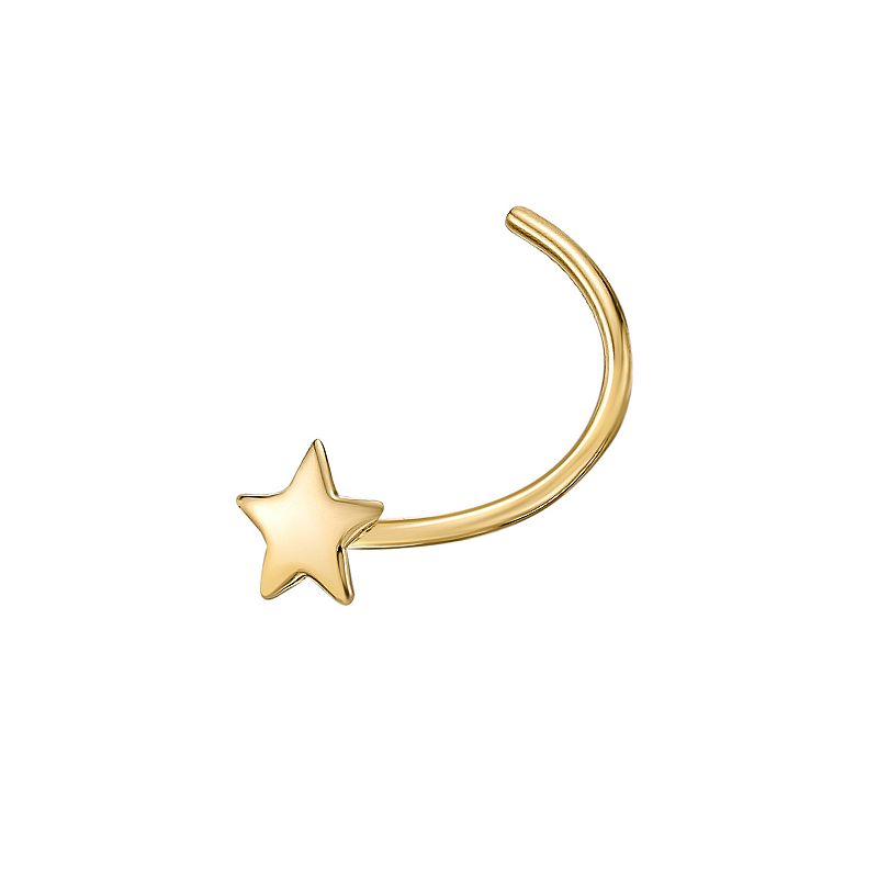 80745532 Lila Moon 14k Gold Star Curved Nose Ring Stud, Wom sku 80745532