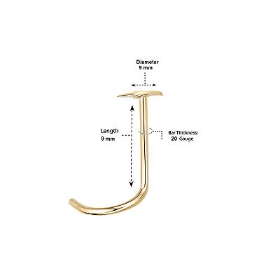 Lila Moon 14k Gold Star Curved Nose Ring Stud