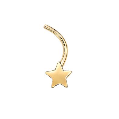 Lila Moon 14k Gold Star Curved Nose Ring Stud
