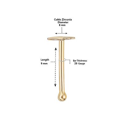 Lila Moon 14k Gold Hamsa Hand Nose Ring Stud