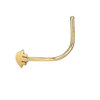 Lila Moon 14k Gold Hamsa Hand Curved Nose Ring Stud
