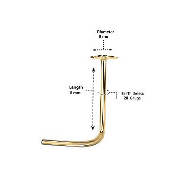 Lila Moon 14k Gold Hamsa Hand Curved Nose Ring Stud