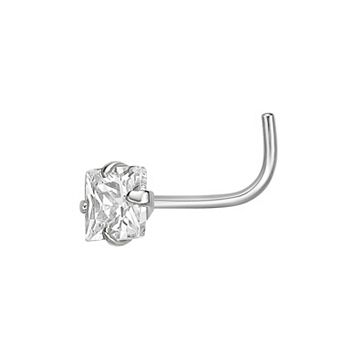 Lila Moon 14k Gold Cubic Zirconia Curved Nose Ring Stud