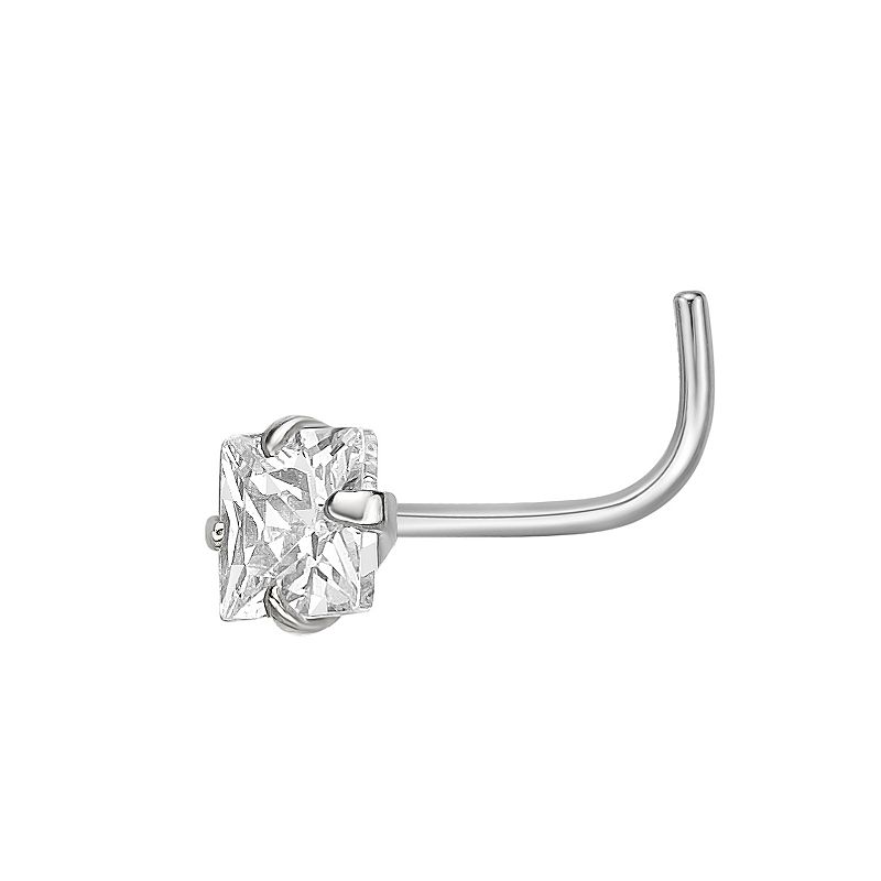 54819041 Lila Moon 14k Gold Cubic Zirconia Curved Nose Ring sku 54819041