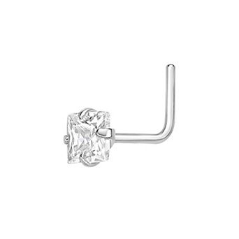 Lila Moon 14k Gold Cubic Zirconia 90 Degree Nose Ring Stud