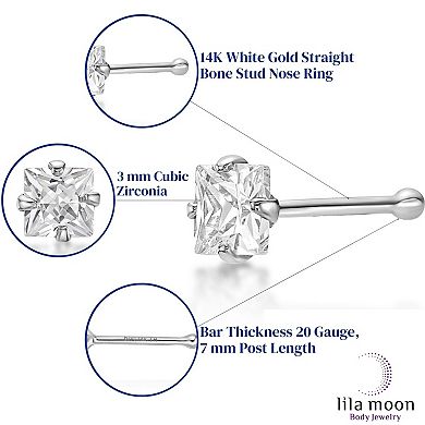 Lila Moon 14k Gold Cubic Zirconia Nose Ring Stud