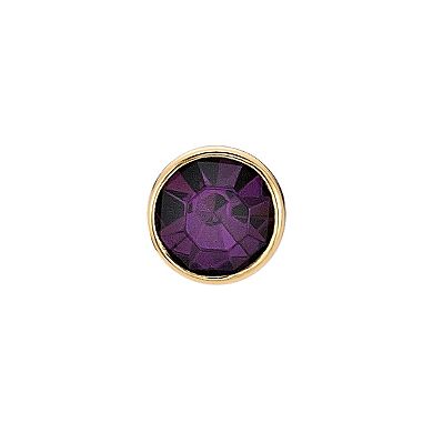 Lila Moon 14k Gold 3 mm Purple Crystal Nose Ring Stud