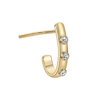 Lila Moon 14k Gold Cubic Zirconia 90-Degree J-Hoop Nose Ring