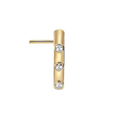Lila Moon 14k Gold Cubic Zirconia 90-Degree J-Hoop Nose Ring
