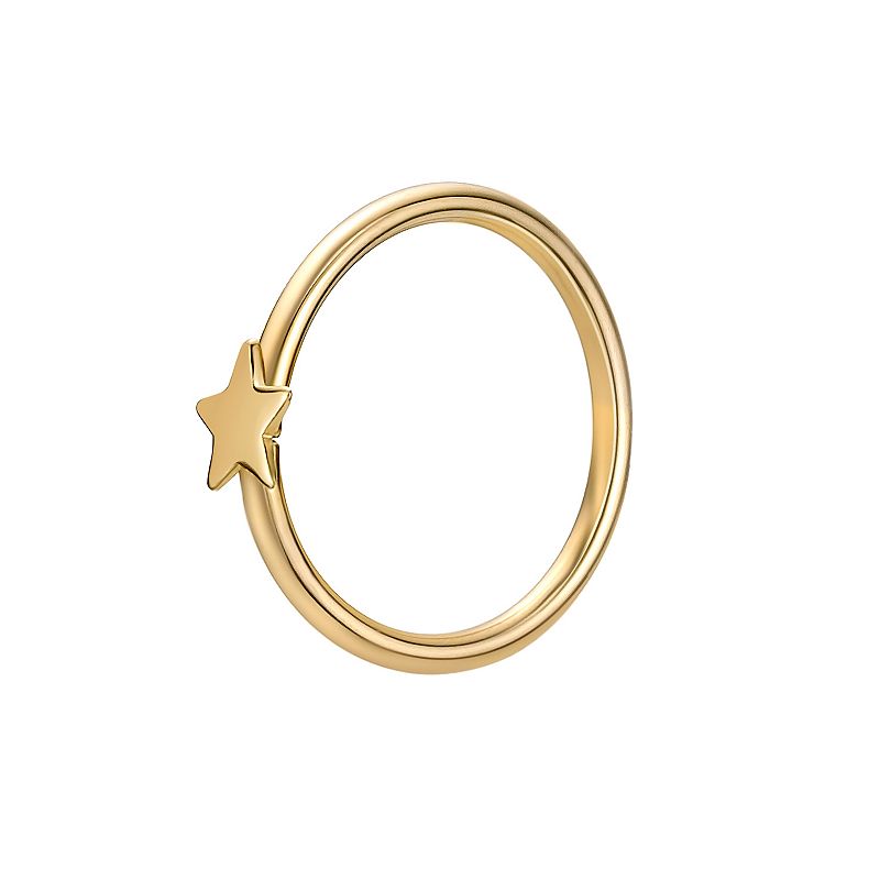 Lila Moon 14k Gold 10 mm Seamless Star Nose Ring, Womens, Yellow