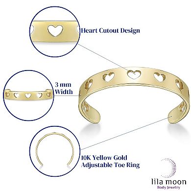 Lila Moon 10k Gold Heart Cutout Toe Ring