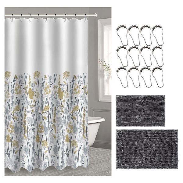 Popular Bath Kate 15piece Chenille Bath Rug & Shower Curtain Set