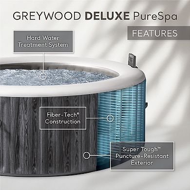 Intex 28439EP PureSpa Plus Greywood Inflatable Hot Tub Bubble Jet Spa, 77 x 28"