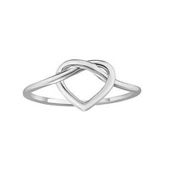 PRIMROSE Sterling Silver Twisted Heart Ring