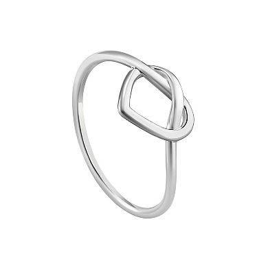 PRIMROSE Sterling Silver Twisted Heart Ring