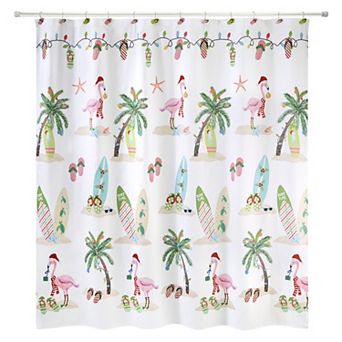 Avanti Flamingo Jingle Shower Curtain