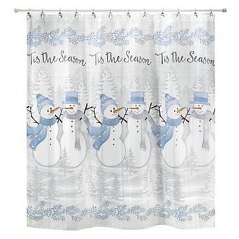 Avanti Frosty Friends "Tis The Season" Snowmen Shower Curtain