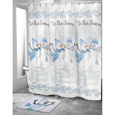 Avanti Frosty Friends "Tis The Season" Snowmen Shower Curtain