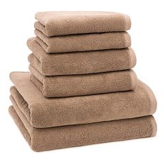 6pc Signature Solid Bath Towel Set Dark Brown - Cassadecor